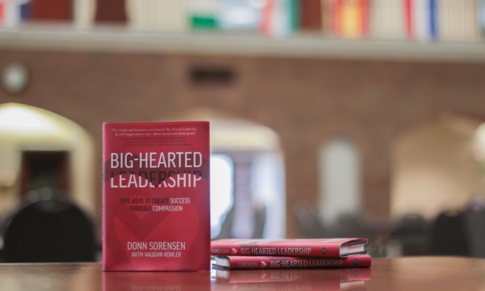 Best Leadership Books: stack of “Big-Hearted Leadership” by Donn Sorensen